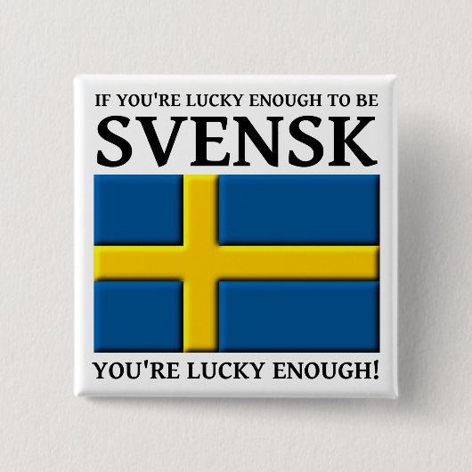 スウェーデン人でラッキー Button Badge 缶バッジ (正面)