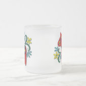 スウェーデン人のDalaのカラフルな馬 フロストグラスマグカップ (中央)