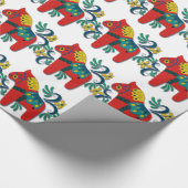 スウェーデン人のDalaのカラフルな馬 ラッピングペーパー (角)