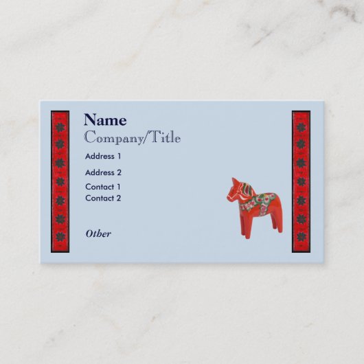 スウェーデン人のDalaの馬のスカンジナビアのデザイン 名刺 (正面)
