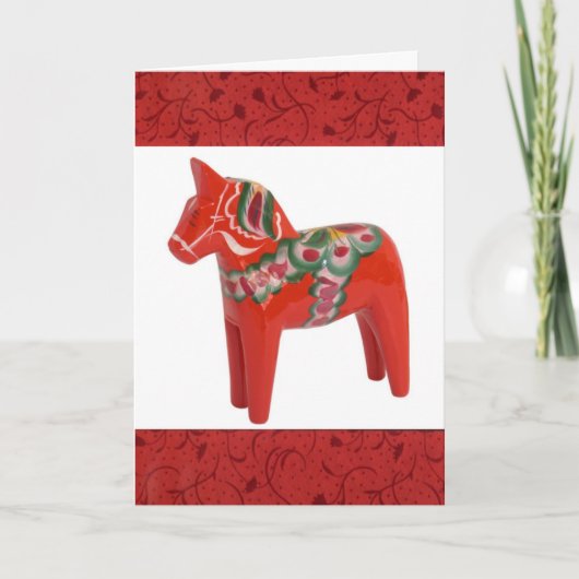 スウェーデン人のDalaの馬のスカンジナビア人のカスタム シーズンカード (正面)