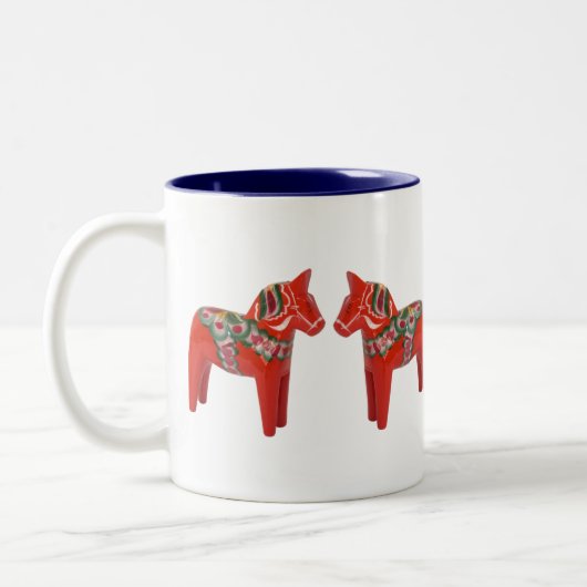 スウェーデン人のDalaの馬のスカンジナビア人 ツートーンマグカップ (左)