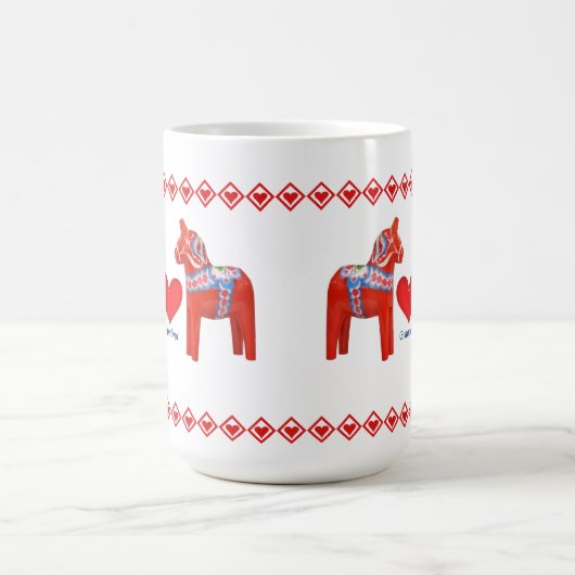 スウェーデン人のDalaの馬のハートの祖母 コーヒーマグカップ (中央)