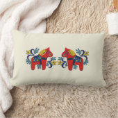 スウェーデン人のDalaの馬の双生児 ランバークッション (ブランケット)