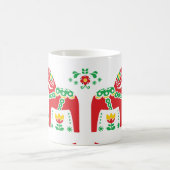 スウェーデン人のDalaの馬の花の民俗パターン コーヒーマグカップ (中央)
