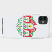 スウェーデン人のDalaの馬の馬の花の民俗パターン Case-Mate iPhoneケース (裏面(横))