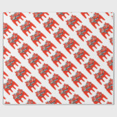 スウェーデン人のDalaの馬服装およびギフト ラッピングペーパー (フラット)