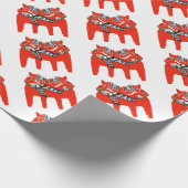 スウェーデン人のDalaの馬服装およびギフト ラッピングペーパー (角)