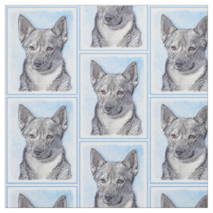 スウェーデン人のVallhundの絵画-かわいい元の犬の芸術 ファブリック