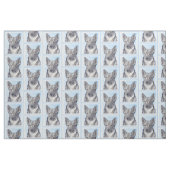 スウェーデン人のVallhundの絵画-かわいい元の犬の芸術 ファブリック (ファットクウォーター)