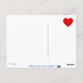 スウェーデン人は感謝していしています ポストカード (裏面)