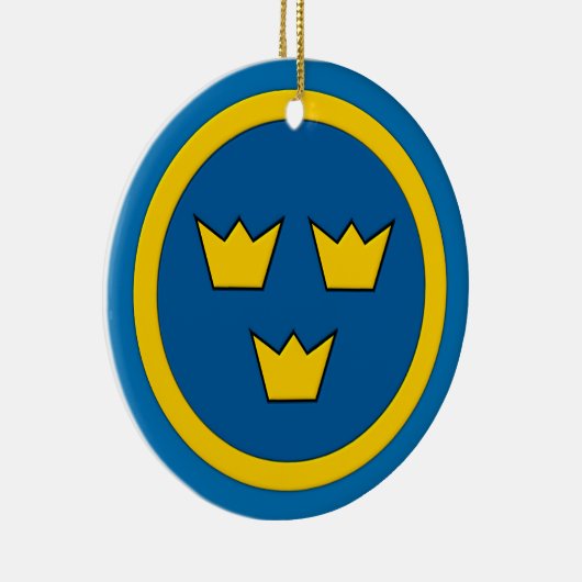 スウェーデン人3の王冠のFlygvapnetの紋章 セラミックオーナメント (右)