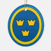 スウェーデン人3の王冠のFlygvapnetの紋章 セラミックオーナメント (左)