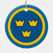 スウェーデン人3の王冠のFlygvapnetの紋章 セラミックオーナメント (裏面)