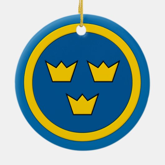 スウェーデン人3の王冠のFlygvapnetの紋章 セラミックオーナメント (裏面)