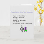 スウェーデン人-誕生日の詩から翻訳される カード (黄色い花)