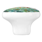 スウェーデン伝統的、横向き水色 セラミックノブ (側面)