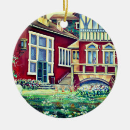 スウェーデン伝統的、横長 セラミックオーナメント