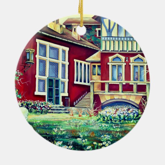 スウェーデン伝統的、横長 セラミックオーナメント (裏面)