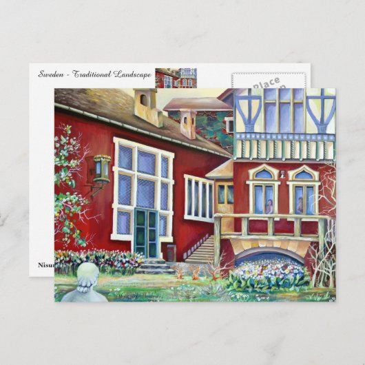 スウェーデン伝統的、横長 ポストカード (正面/裏面)