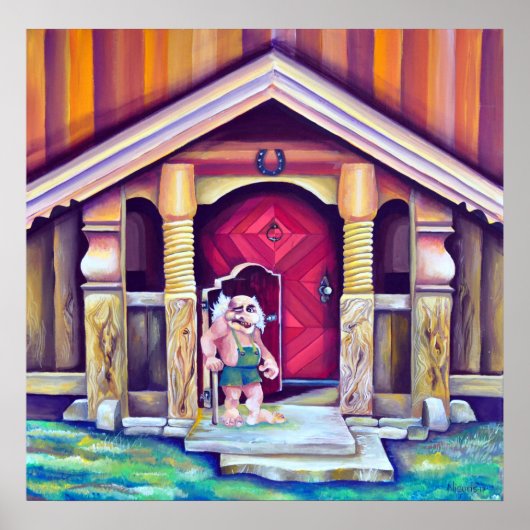 スウェーデン北欧おもしろい水彩画 ポスター (正面)