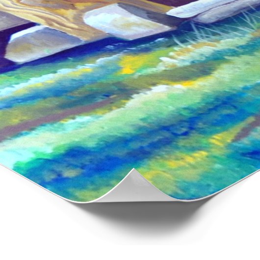 スウェーデン北欧おもしろい水彩画 ポスター (角)