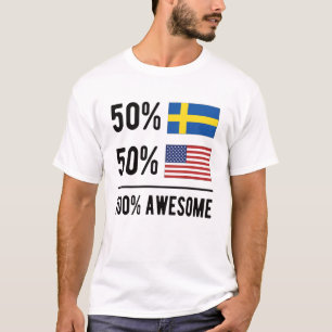 スウェーデン半国旗スウェーデン Tシャツ
