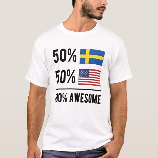 スウェーデン半国旗スウェーデン Tシャツ (正面)