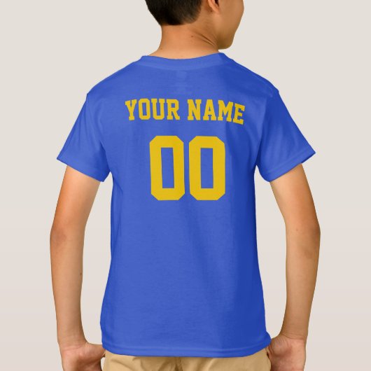 スウェーデン名前をカスタムする&ナンバサッカーキッズジャージー Tシャツ (裏面)