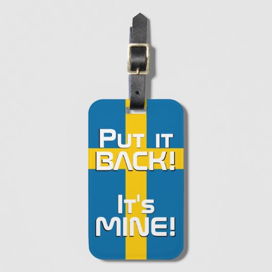 スウェーデン国おもしろい旗 ラゲッジタグ (正面縦)