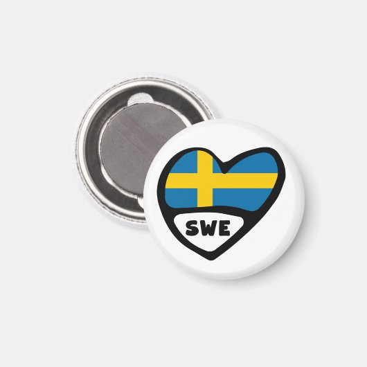 スウェーデン国コードフラグハート, SWE マグネット (正面/裏面)