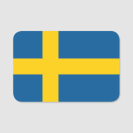 スウェーデン国旗が付いた愛国的な名前タグ 名札