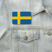 スウェーデン国旗が付いた愛国的な名前タグ 名札 (インサイチュ)