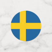 スウェーデン国旗が付いた表紙吹雪 コンフェッティ (スモール正面)