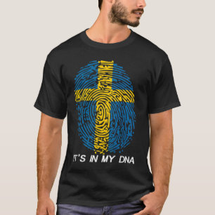 スウェーデン国旗これは私のDNAにある Tシャツ