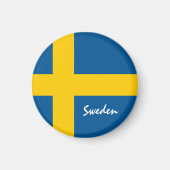 スウェーデン国旗とスウェーデンの祝日、旅行/スポーツ マグネット (正面)