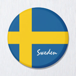 スウェーデン国旗とスウェーデンの祝日、旅行/スポーツ マグネット