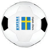 スウェーデン国旗とスウェーデン国旗と名つきサッカーボール サッカーボール (回転)