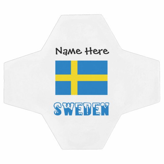 スウェーデン国旗とスウェーデン国旗と名つきサッカーボール サッカーボール (フラット)