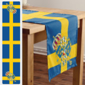 スウェーデン国旗とスウェーデン旅行、休日/スポーツファン ショートテーブルランナー