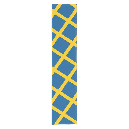 スウェーデン国旗とスウェーデン旅行、休日/スポーツファン ショートテーブルランナー (正面)