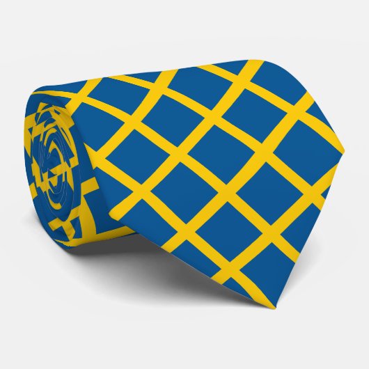 スウェーデン国旗とスウェーデン旅行、休日/スポーツファンN ネクタイ (ロール)