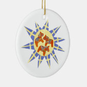 スウェーデン国旗とダラウマオーナメント セラミックオーナメント (右)