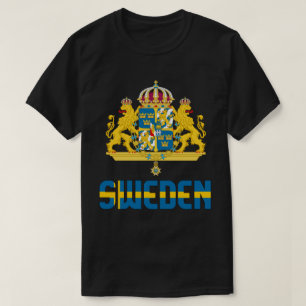 スウェーデン国旗と愛国のコート Tシャツ