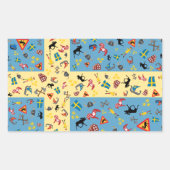 スウェーデン国旗と文化アイコンのステッカー 長方形シール (正面)