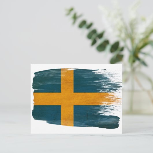 スウェーデン国旗のはがき ポストカード (スタンド正面)