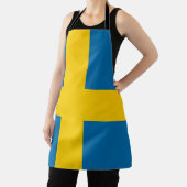 スウェーデン国旗のオールオーバープリントエプロン エプロン (インサイチュ)