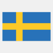 スウェーデン国旗のシール 長方形シール (正面)