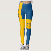 スウェーデン国旗のスタイル レギンス (正面)