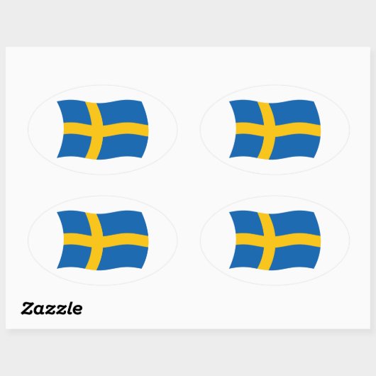 スウェーデン国旗のステッカー 楕円形シール (シート)